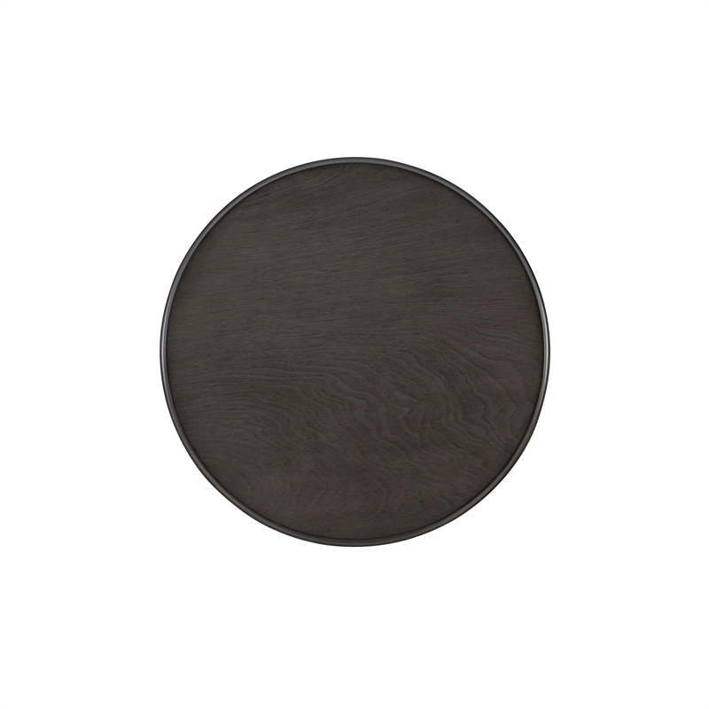 Linon Tara Round Spindle Side Table in Dark Grey Painted Wood