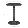 Linon Tara Round Spindle Side Table in Dark Grey Painted Wood
