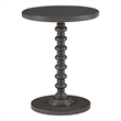 Linon Tara Round Spindle Side Table in Dark Grey Painted Wood