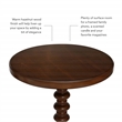 Linon Tara Round Spindle Side Table in Hazelnut Finished Rubberwood