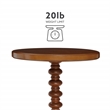 Linon Tara Round Spindle Side Table in Hazelnut Finished Rubberwood