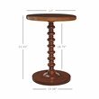 Linon Tara Round Spindle Side Table in Hazelnut Finished Rubberwood