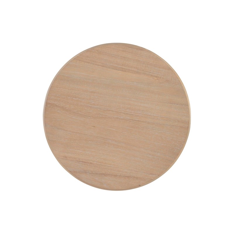 Linon Tara Round Spindle Side Table in Natural Finished Rubberwood