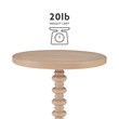 Linon Tara Round Spindle Side Table in Natural Finished Rubberwood