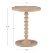 Linon Tara Round Spindle Side Table in Natural Finished Rubberwood