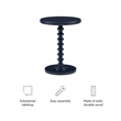 Linon Tara Round Spindle Side Table in Navy Blue Painted Wood
