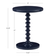 Linon Tara Round Spindle Side Table in Navy Blue Painted Wood