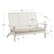 Linon Capers Outdoor Wooden Bench With Slatted Back and Cushion in White