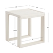 Linon Capers Outdoor Acacia Wood Side Table with Slatted Top in White