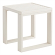 Linon Capers Outdoor Acacia Wood Side Table with Slatted Top in White