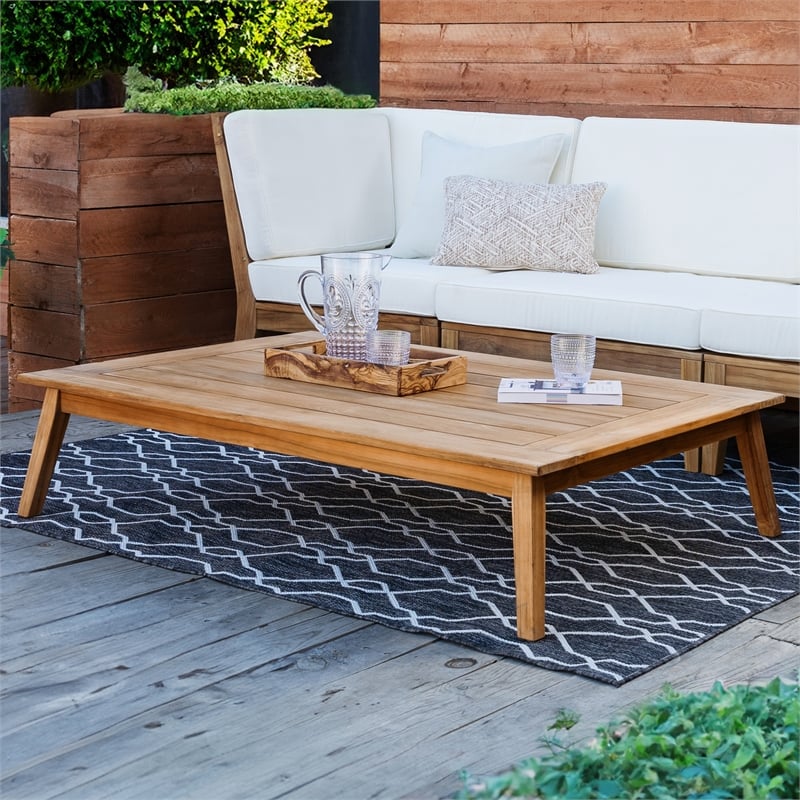 Linon Farrah Outdoor Teak Wood Coffee Table 12.4