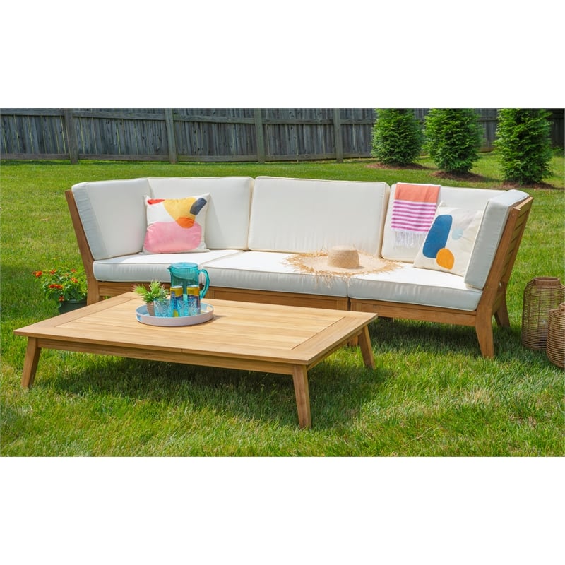 Linon Farrah Outdoor Teak Wood Coffee Table 12.4