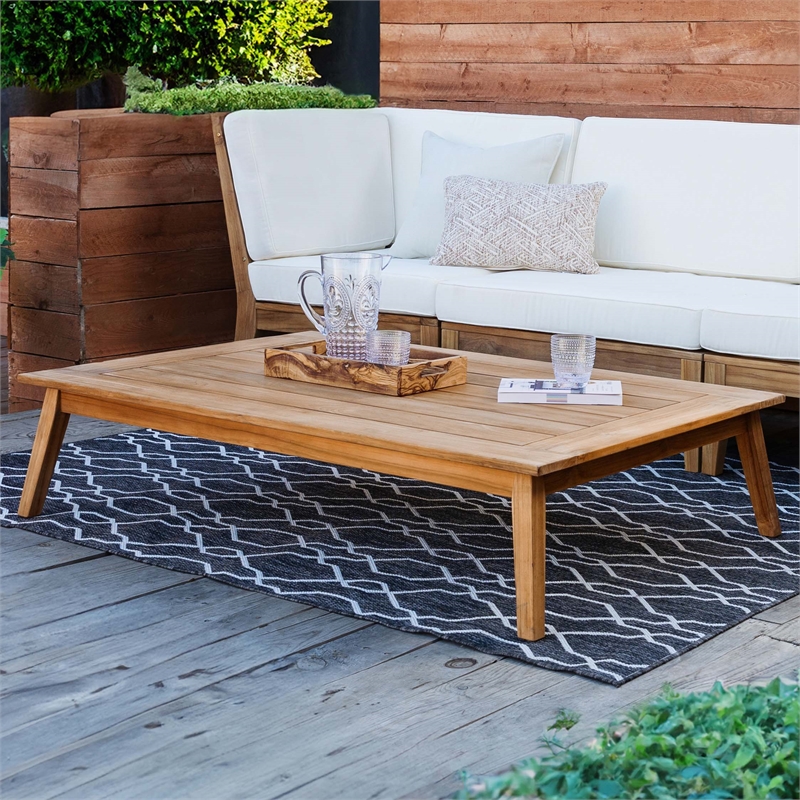 Linon Farrah Outdoor Teak Wood Coffee Table 12.4