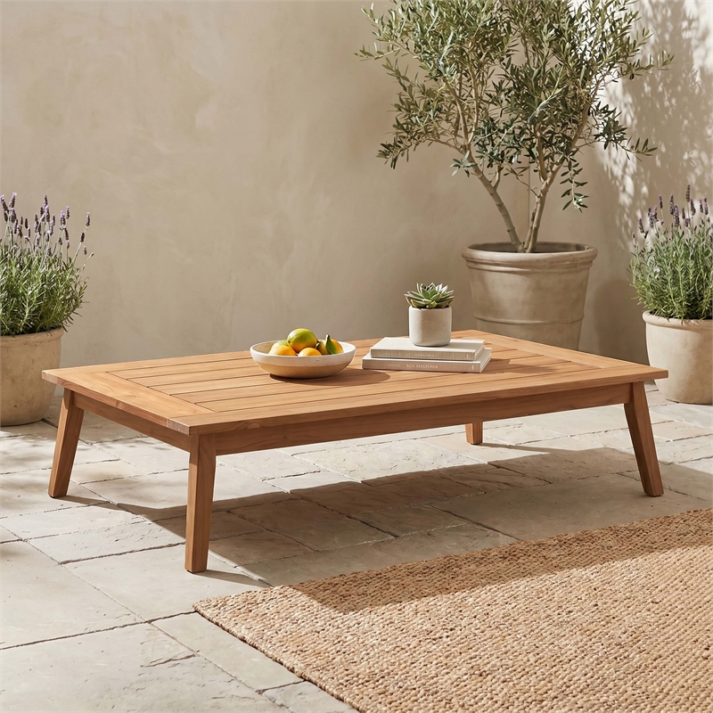 Linon Farrah Outdoor Teak Wood Coffee Table 12.4