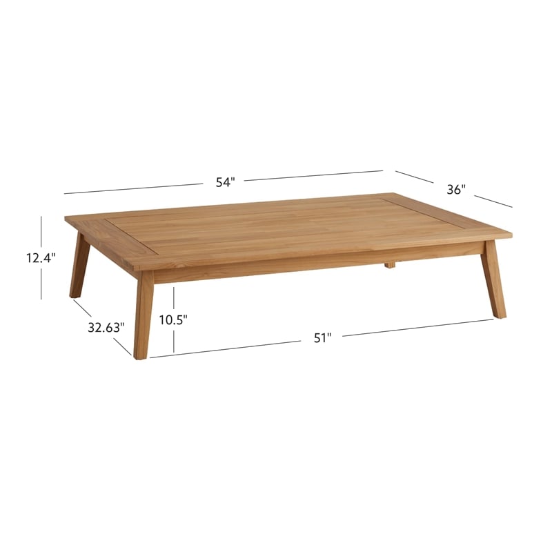 Linon Farrah Outdoor Teak Wood Coffee Table 12.4