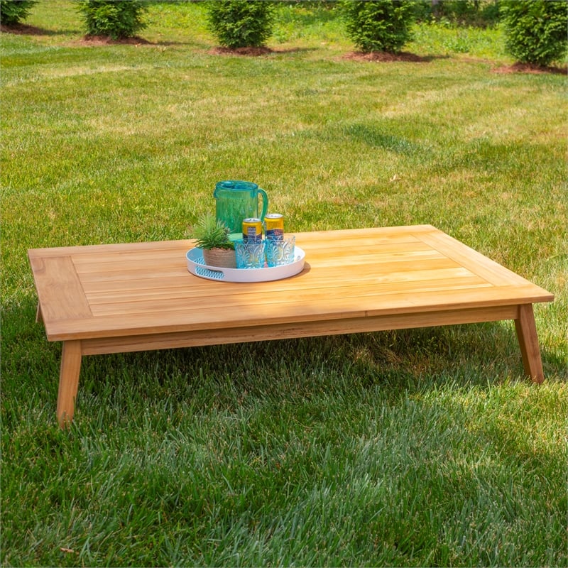 Linon Farrah Outdoor Teak Wood Coffee Table 12.4