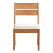 Linon Barlow Teak Outdoor Armless Set of 2 Dining Chairs and Cushions in Natural
