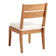Linon Barlow Teak Outdoor Armless Set of 2 Dining Chairs and Cushions in Natural
