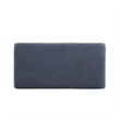 Linon Hawn Rectangle Storage Ottoman Dark Wood Trim in Blue Grey Sherpa