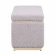 Linon Hawn Rectangle Storage Ottoman Natural Wood Trim in Soft Grey Sherpa