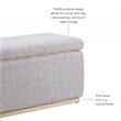 Linon Hawn Rectangle Storage Ottoman Natural Wood Trim in Soft Grey Sherpa