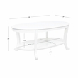 Linon Merce Wood Oval Coffee Table with Shelf in White Painted Finish