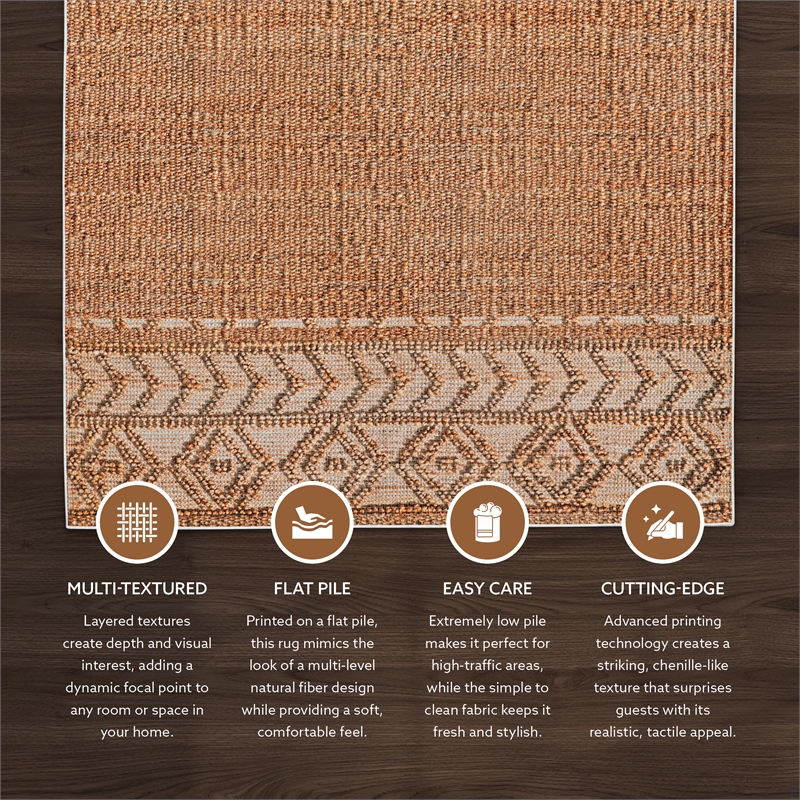 Linon Marion Lansing Polyester 2' x 3' Accent Rug in Cream
