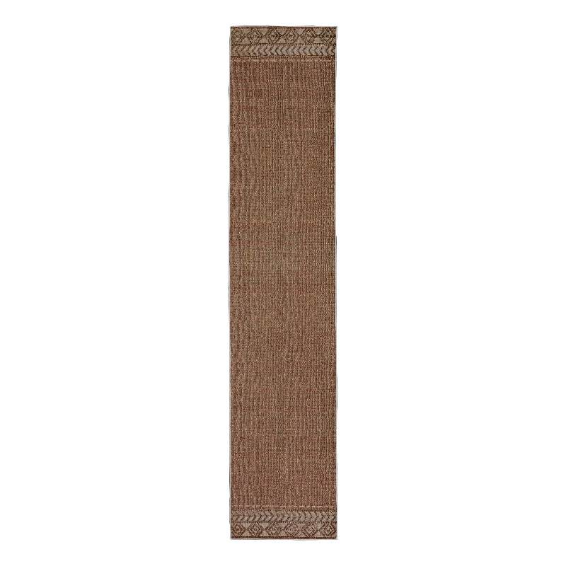 Linon Marion Lansing Polyester 2' x 10' Runner Rug in Cream