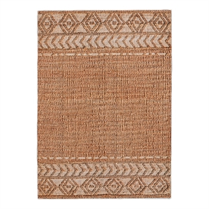 Linon Marion Lansing Polyester 5' x 7' Area Rug in Cream