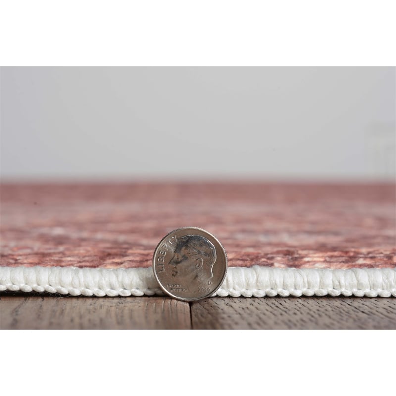 Linon Marion Lansing Polyester 8' x 10' Area Rug in Cream