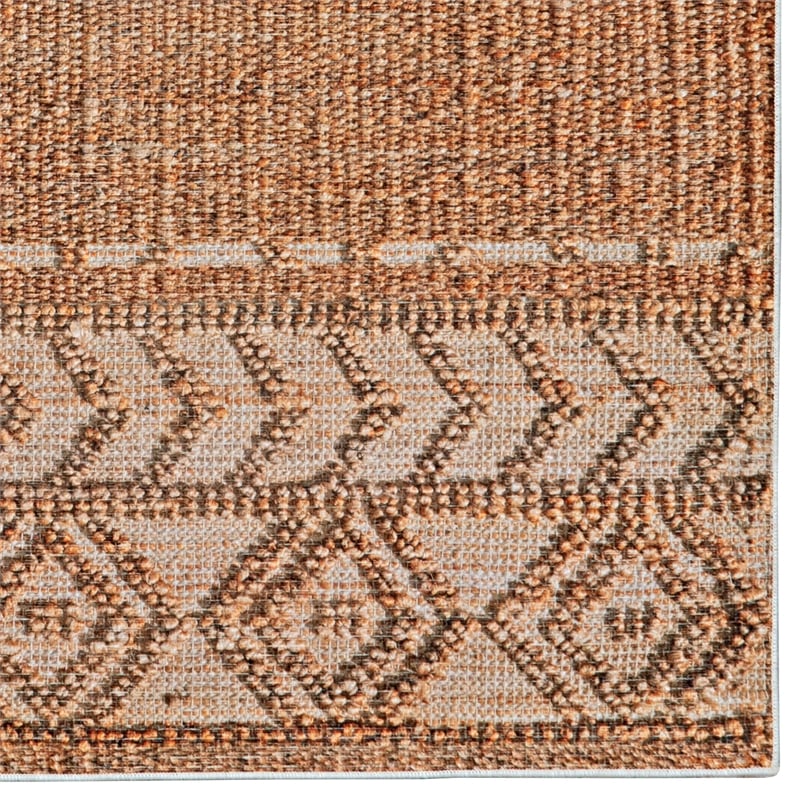 Linon Marion Lansing Polyester 8' x 10' Area Rug in Cream