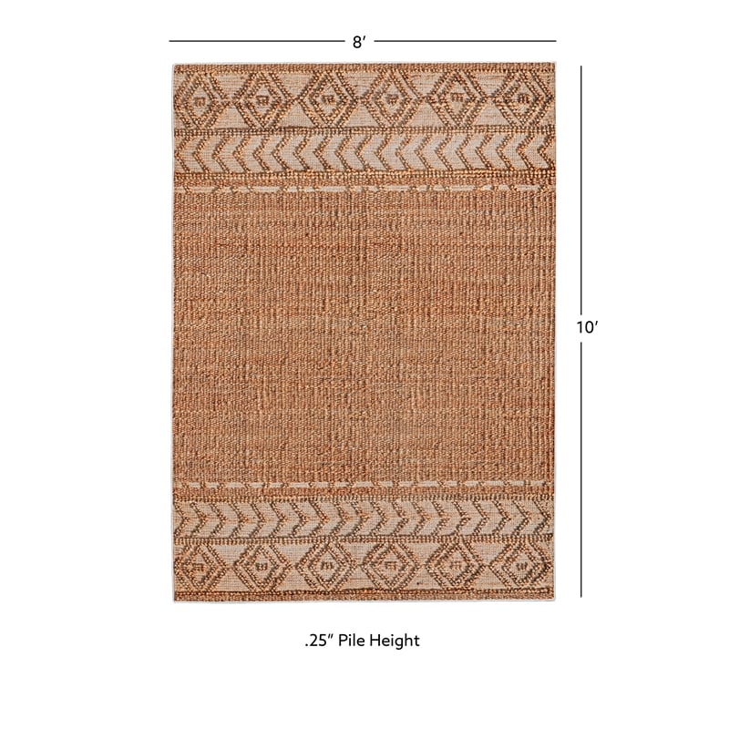 Linon Marion Lansing Polyester 8' x 10' Area Rug in Cream