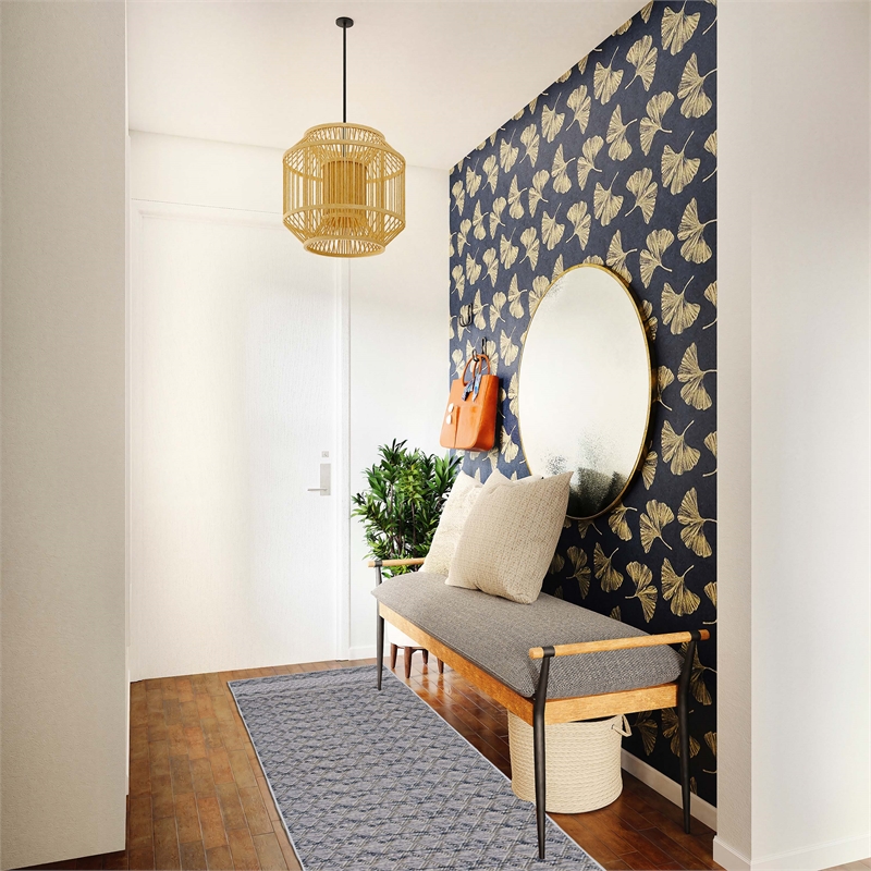 Linon Marion Macomb Polyester 2' x 10' Runner Rug in Cream