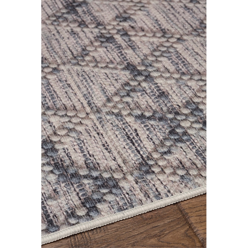 Linon Marion Macomb Polyester 2' x 10' Runner Rug in Cream