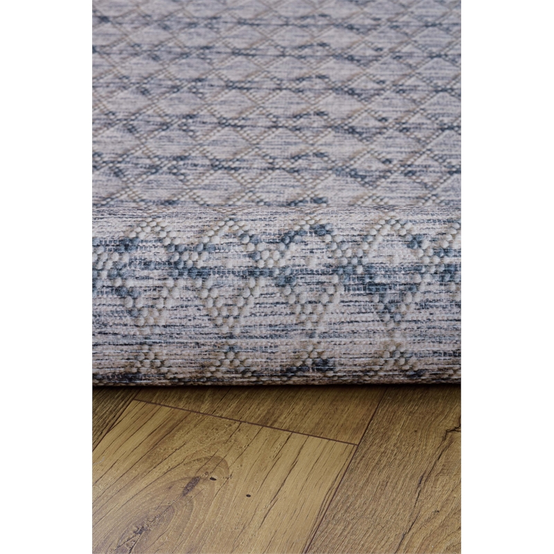 Linon Marion Macomb Polyester 2' x 10' Runner Rug in Cream
