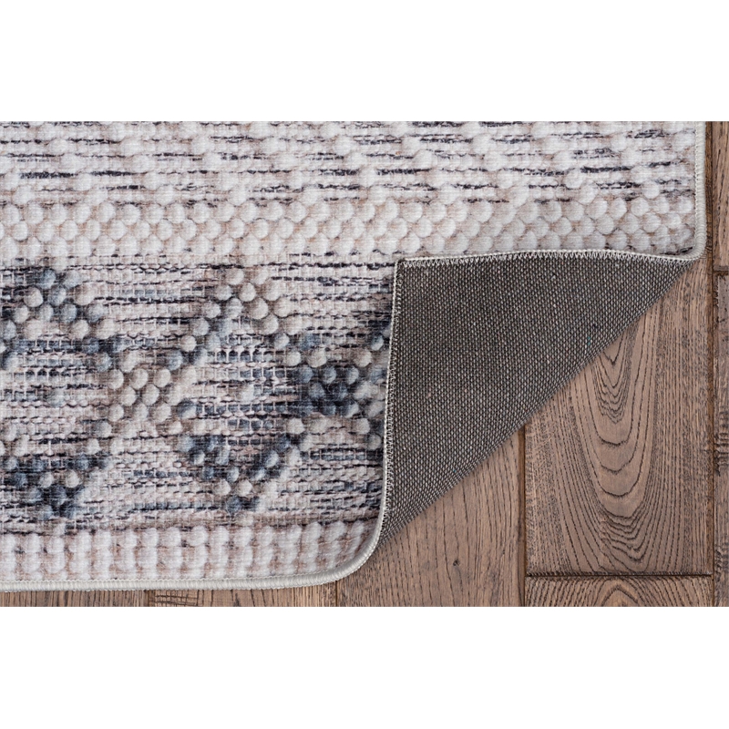 Linon Marion Macomb Polyester 2' x 10' Runner Rug in Cream