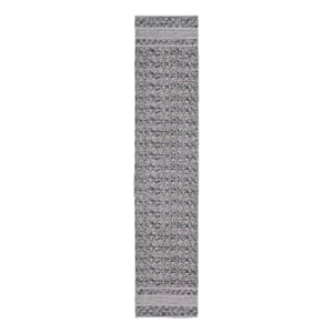 Linon Marion Macomb Polyester 2' x 10' Runner Rug in Cream