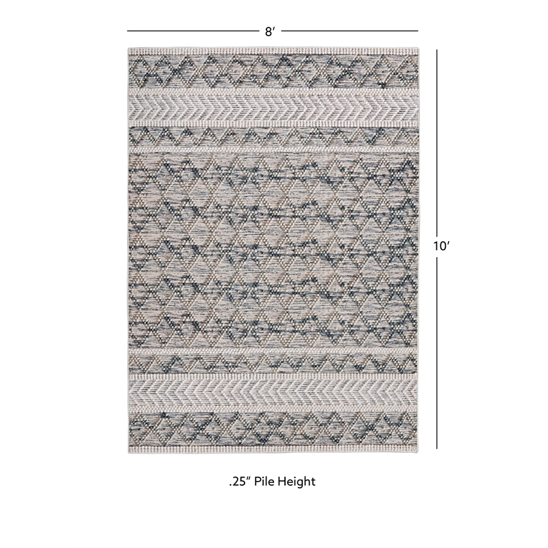 Linon Marion Macomb Polyester 8' x 10' Area Rug in Cream