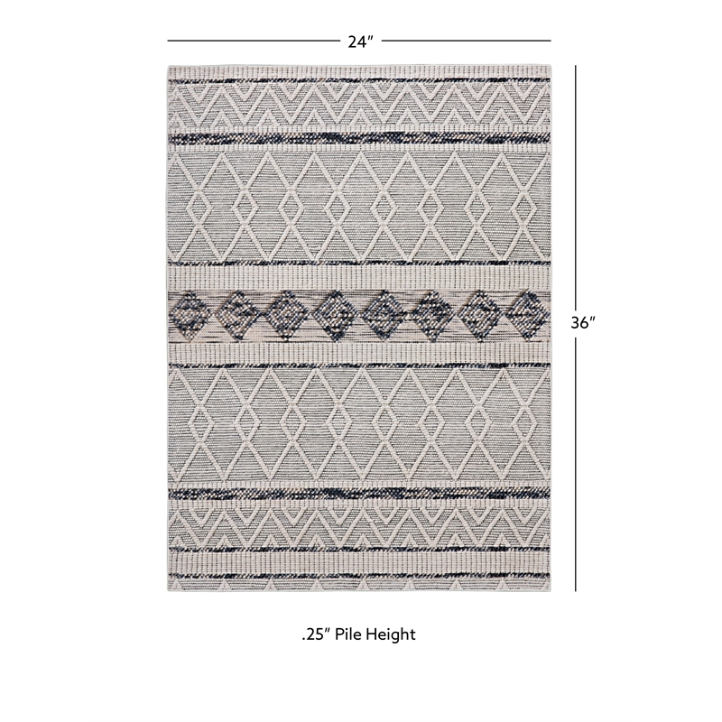 Linon Marion Novi Polyester 2' x 3' Accent Rug in Cream