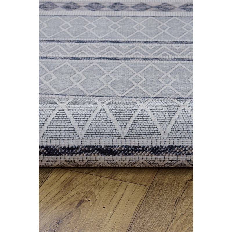 Linon Marion Novi Polyester 2' x 10' Runner Rug in Cream