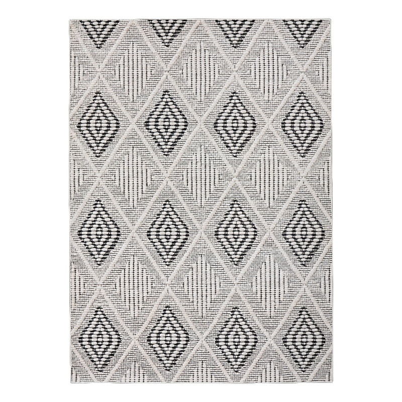 Linon Marion Marko Polyester 3' x 5' Accent Rug in Cream