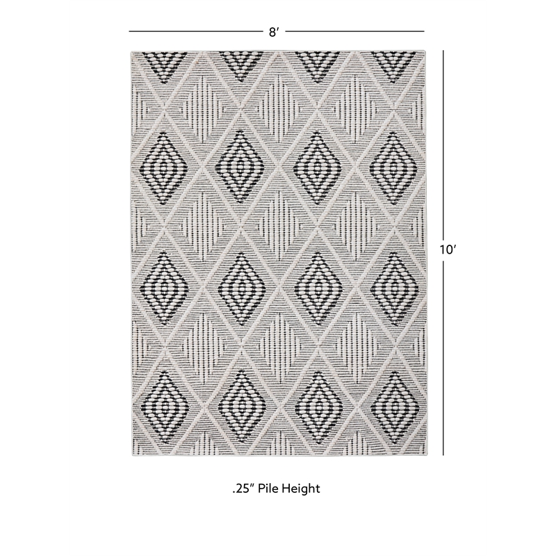 Linon Marion Marko Polyester 8' x 10' Area Rug in Cream