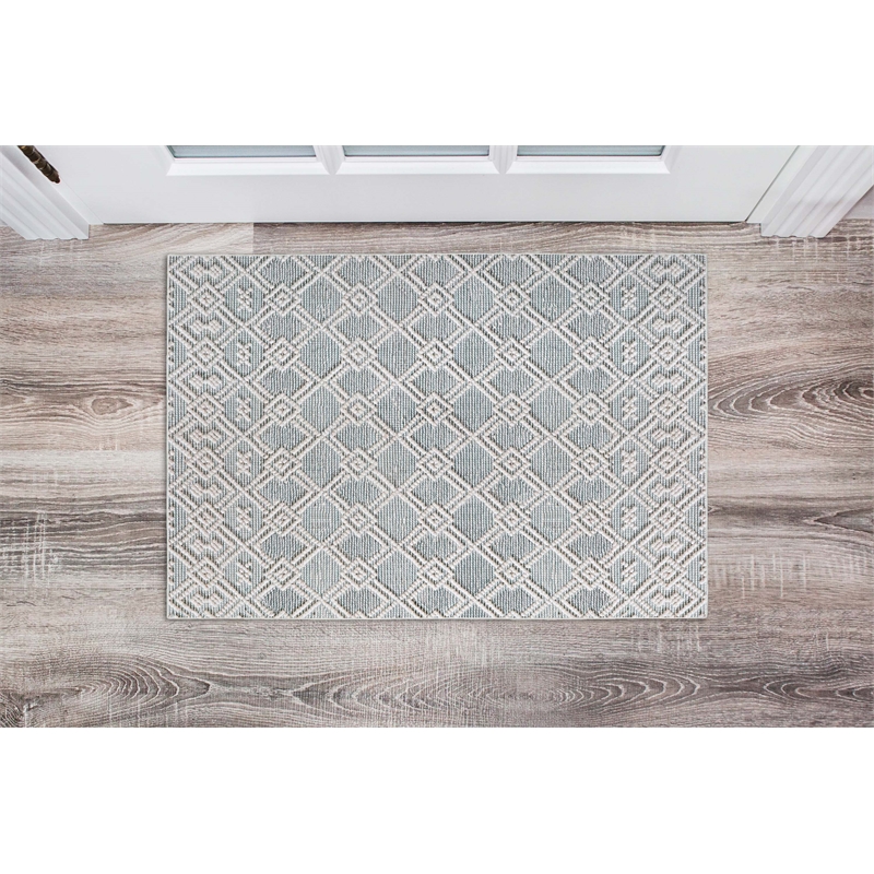 Linon Marion Helia Polyester 2' x 3' Accent Rug in Cream