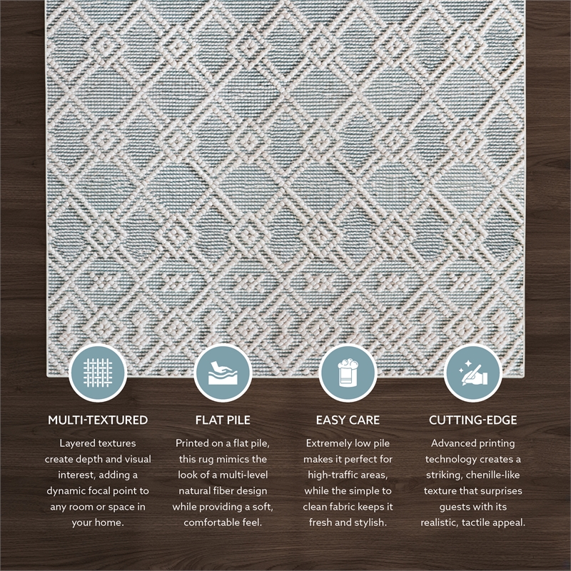 Linon Marion Helia Polyester 2' x 3' Accent Rug in Cream