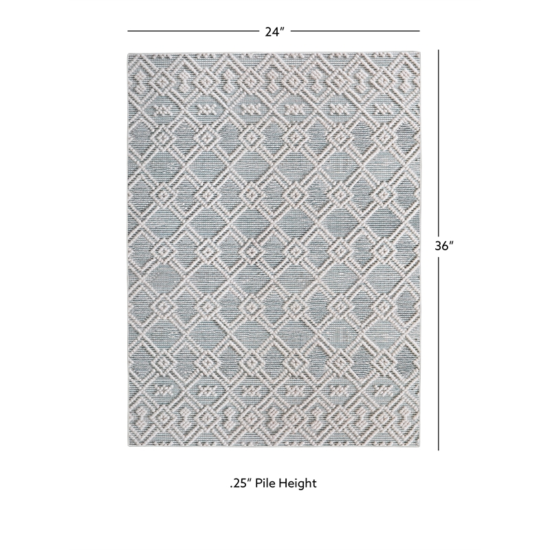 Linon Marion Helia Polyester 2' x 3' Accent Rug in Cream