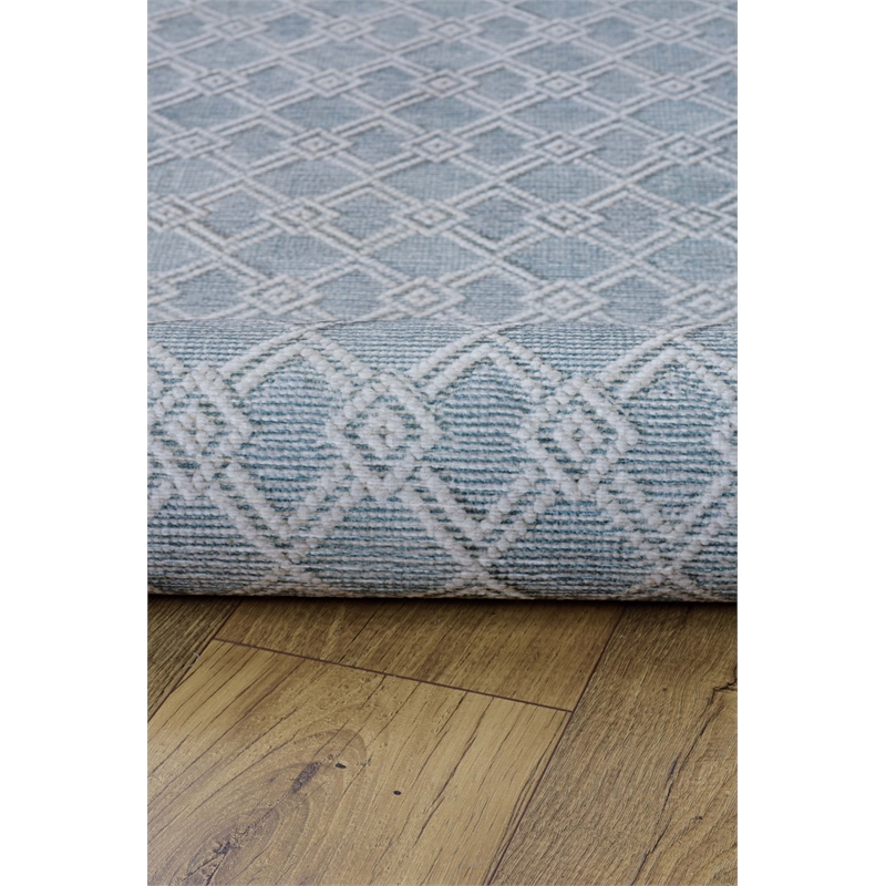 Linon Marion Helia Polyester 2' x 10' Runner Rug in Cream
