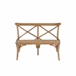 Linon Dallas Bentwood Bench X-Back Rattan Seat in Rustic Antique Brown
