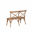 Linon Dallas Bentwood Bench X-Back Rattan Seat in Rustic Antique Brown