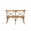 Linon Dallas Bentwood Bench X-Back Rattan Seat in Rustic Antique Brown