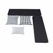Linon Troyin Natural and White Wooden Storage Nook With Black Cushions/Pillows
